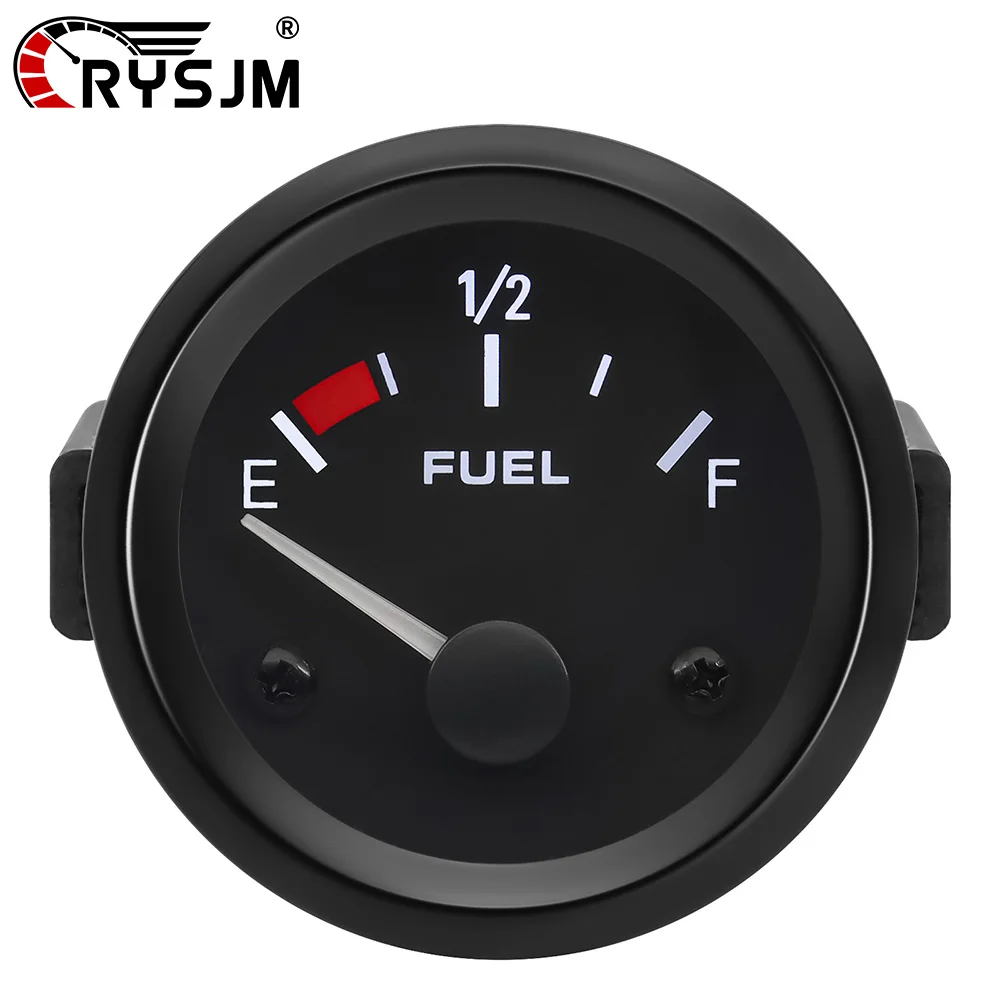 

12V 52mm Waterproof Universal Car Fuel Gauge Fuel Level Gauge With White LED Light Black Rim Automotive Gauges For Car Boat