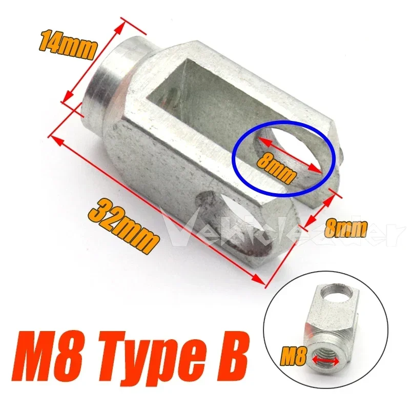 Universal 2Pcs M6/M8 Female/Male Thread Car Gas Spring Lift Supports Damper Replacement Fixed End Fitting Connectors Accessories
