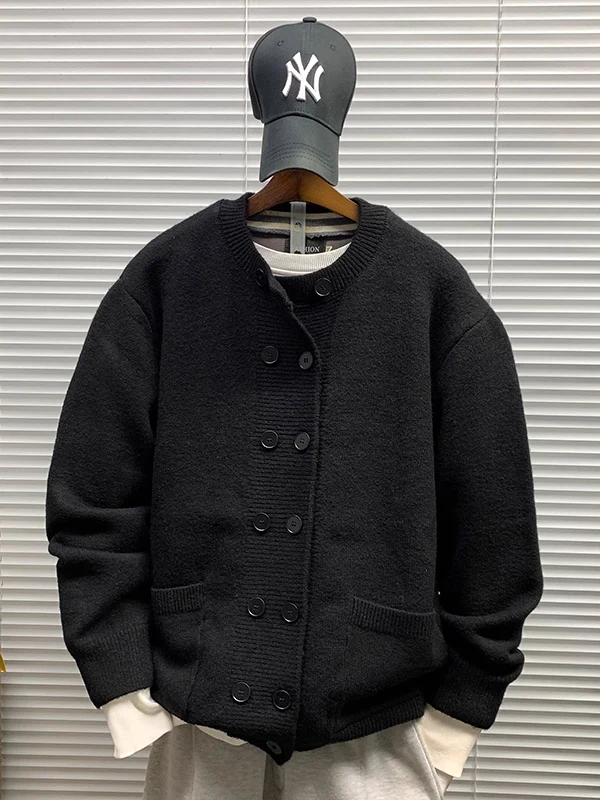 

Осень-зима, новый мужской удобный вязаный кардиган, повседневный универсальный однотонный свитер Jaet, мягкий длинный све, круглый...