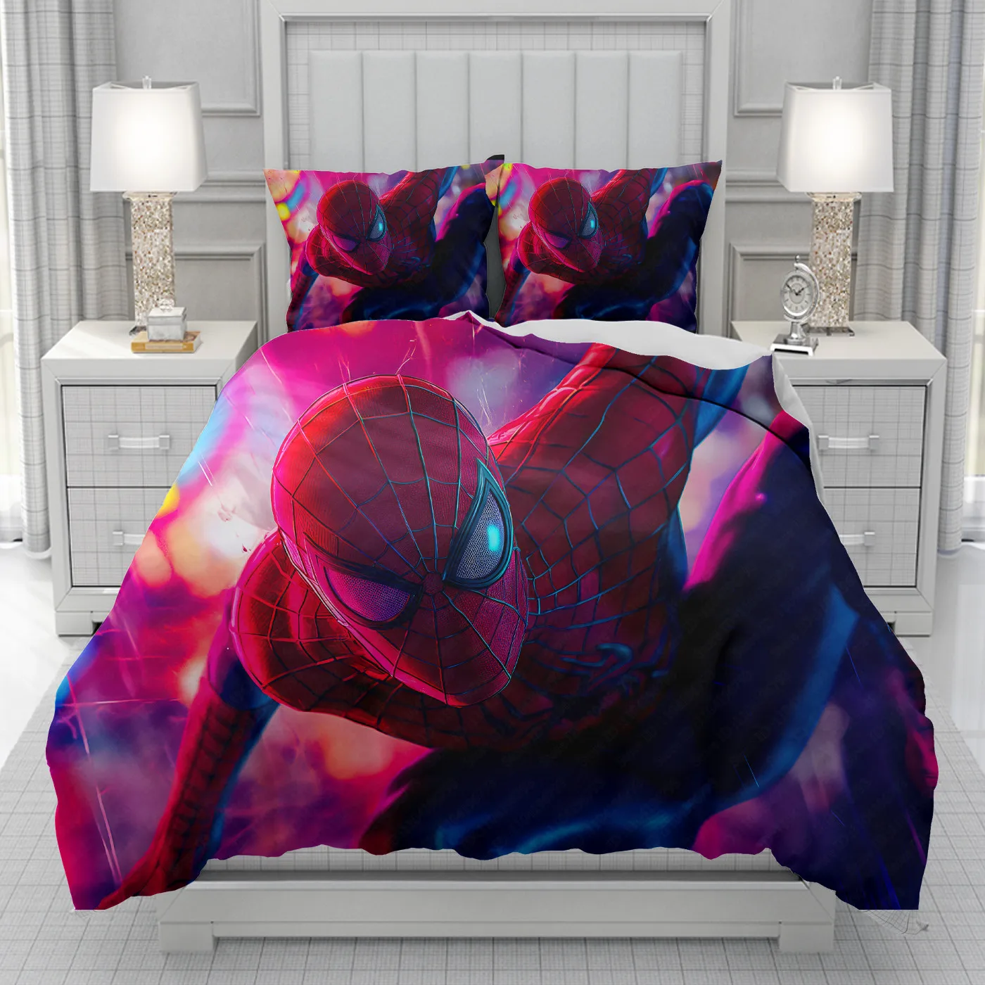 Spider Man  superheroes Duvet Cover men women/Children KID Printing Disney cartoon Bedding Set  Comforter Bed Soft