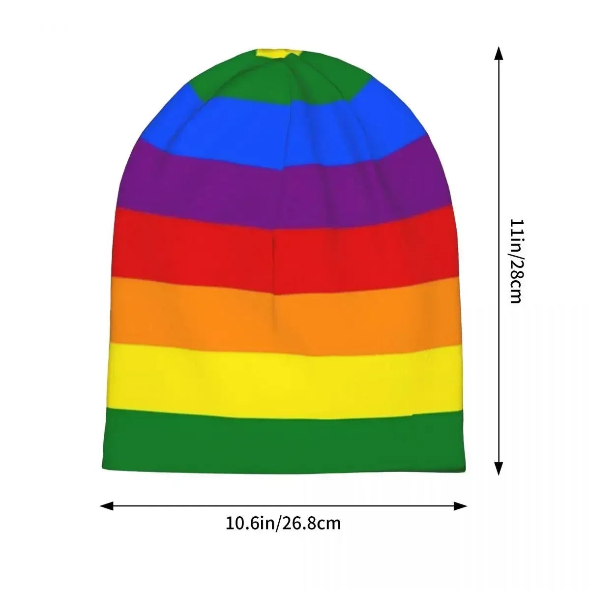 Rainbow Warm Knitted Cap Hip Hop Bonnet Hat Autumn Winter Outdoor Beanies Hats for Men Women Adult