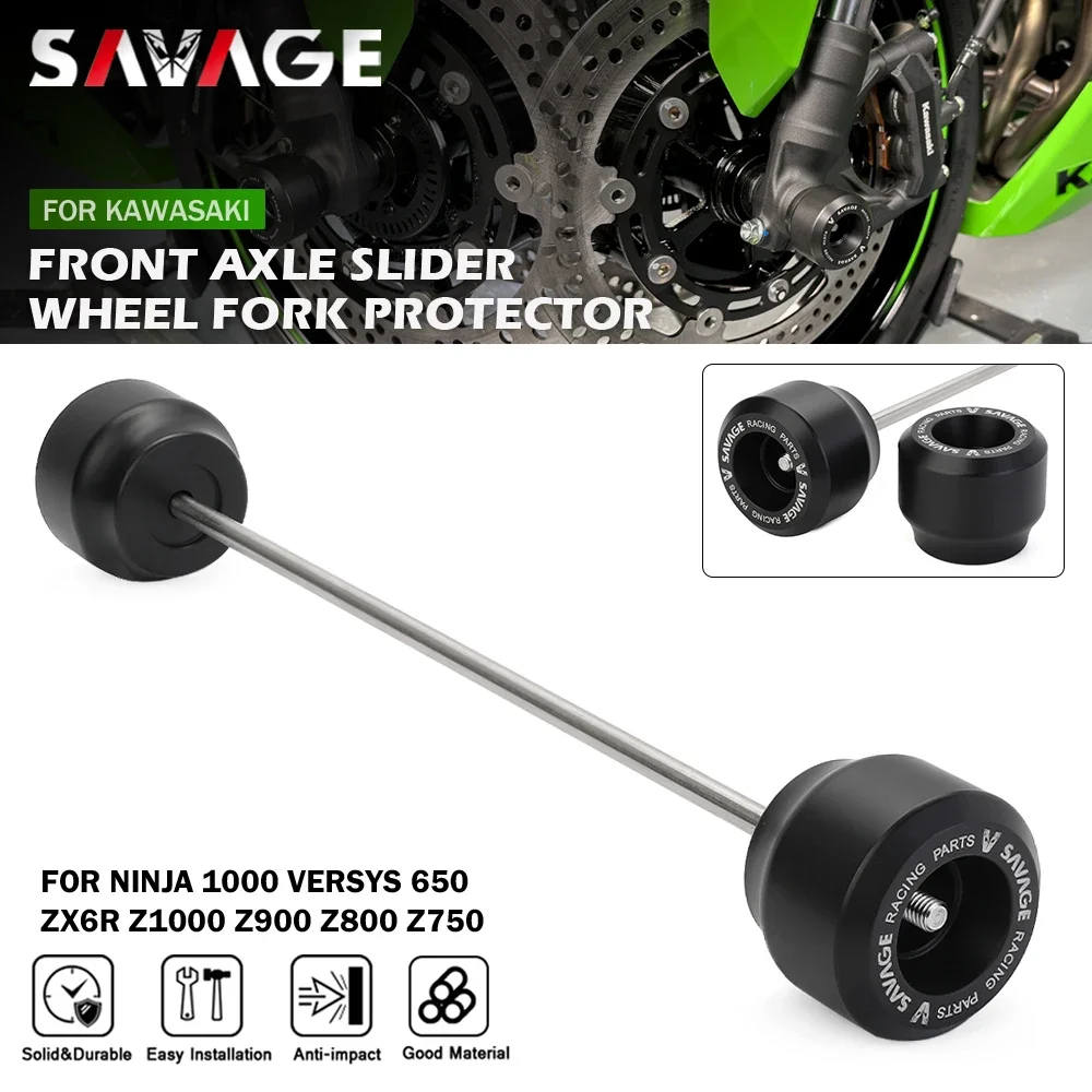 Front Axle Fork Crash Slider For KAWASAKI ZX6R VERSYS 650 NINJA 1000 Z1000/R/SX Z1000R Z900 Z650 Z800 Motorcycle Wheel Protector