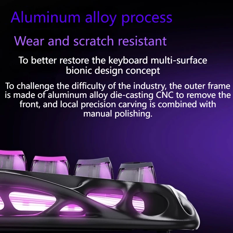 75k1Pro Wireless Gaming Keyboard Tri-Mode Aluminum Alloy Body Hollow Design Gasket Structure Long Endurance Mechanical Keyboard