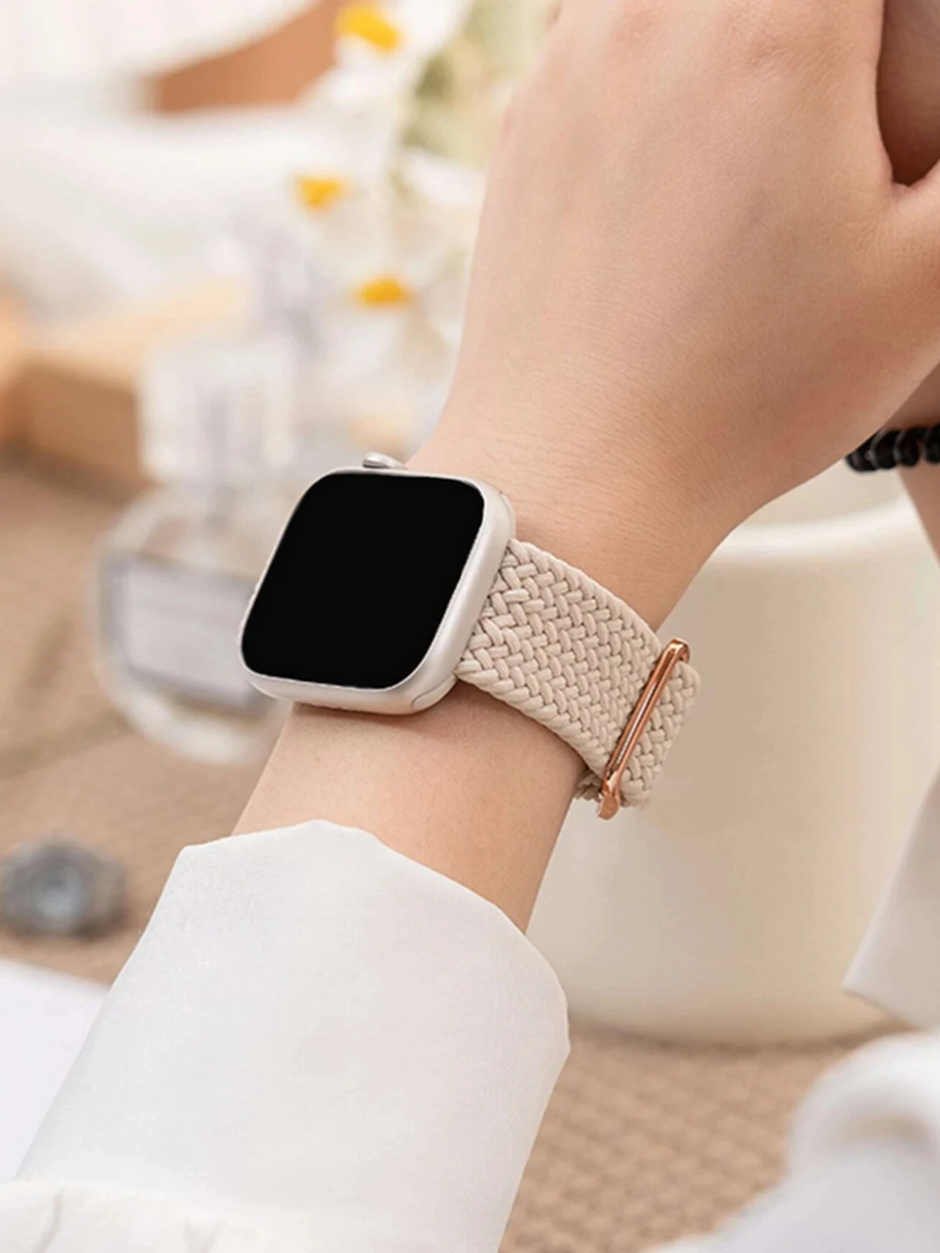 

2 шт. нейлоновый плетеный регулируемый эластичный ремешок для Apple Watch, совместимый с серой 10 9 8 7 6 5 4 3 2 1 SE Ultra iWatch