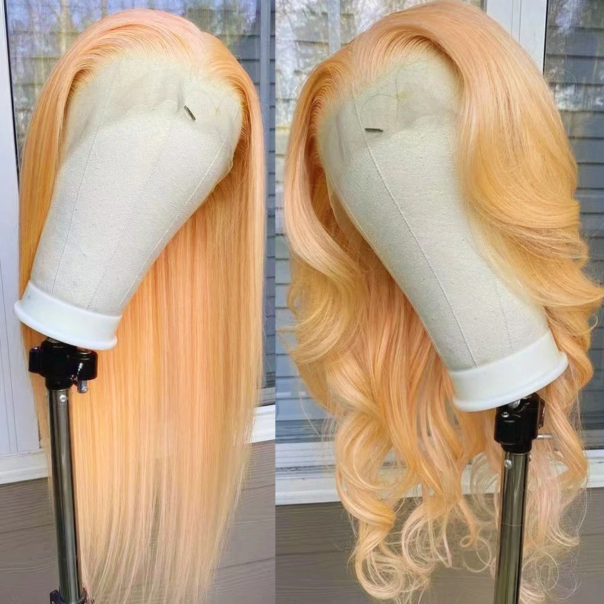 

Orange Wig Long Silky Straight Lace Front Wig 13x4 Synthetic Hair Body Wave Natural Hairline Daily Wear Wigs for Black Women