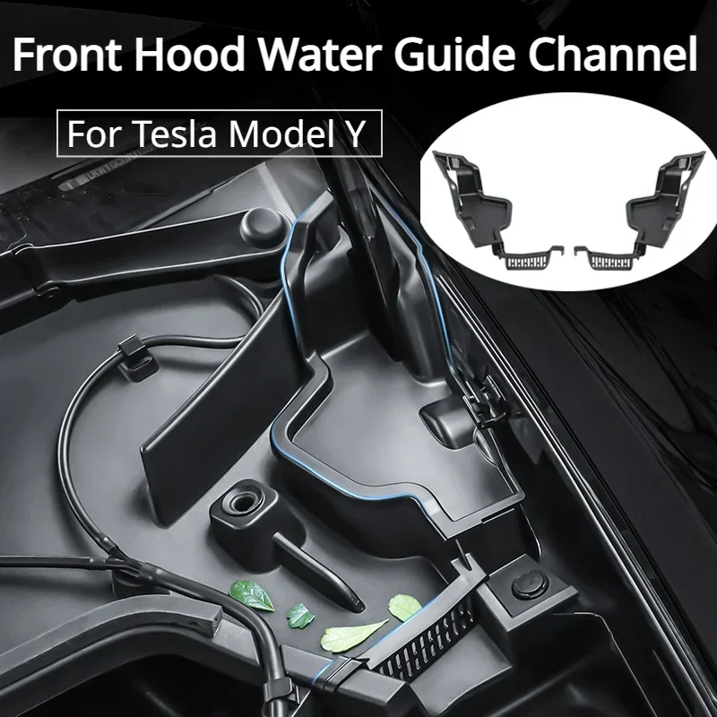 For Tesla Model Y Debris Filter Car Front Trunk Water Guide Channel Protective Net Cover Debris Leak Filter Groove Anti Clogging