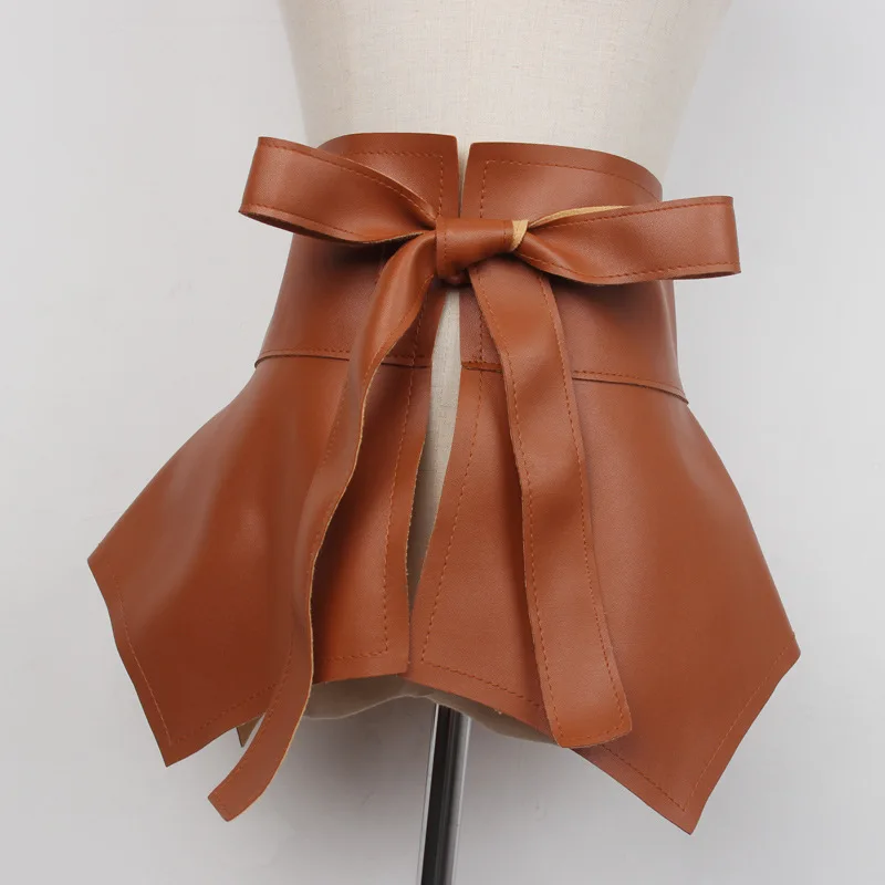ผู้หญิงกว้าง Peplum เข็มขัดเอวหญิง Luxury Designer เสื้อรัดตัวเข็มขัดผู้หญิงตกแต่งเข็มขัดผู้หญิงสําหรับชุดหนัง Faux