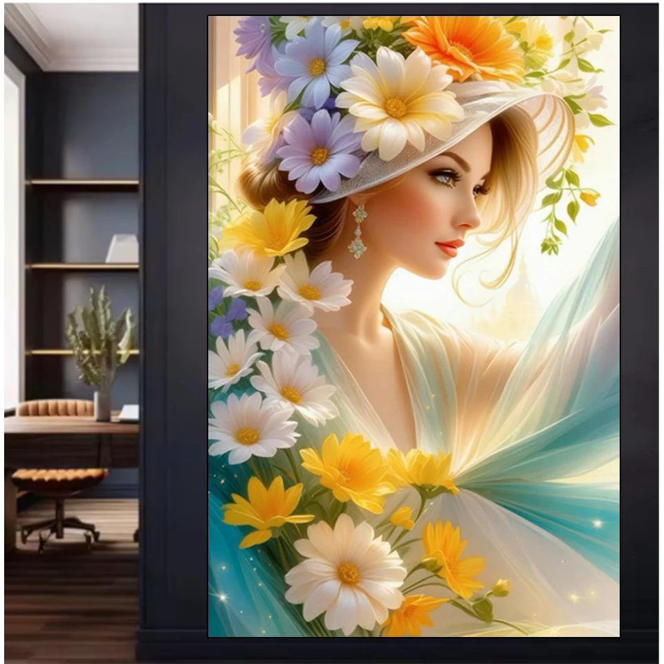 

Diamond Painting Art Beautiful Vintage Woman New Beads Embroidery Mosaic 5D Full Diamond flowers butterfly Cross Stitch Kits