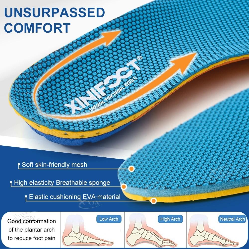 【Xxin】EVA Elastic Sport Insole Sponge Insoles Shock Absorbing basketball Shoes Insole Running Insole Size35-45