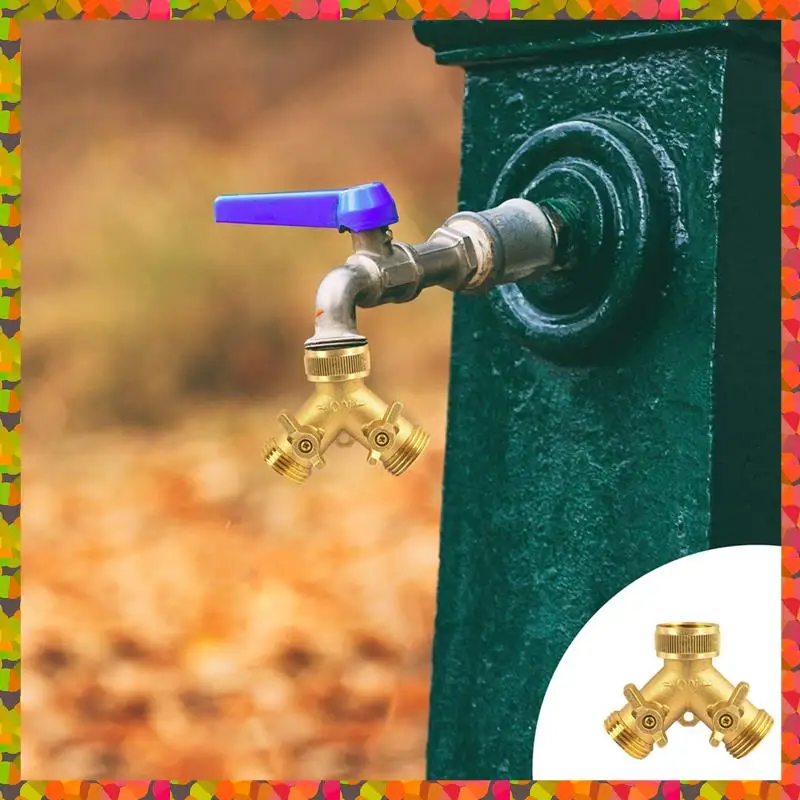 

Акция! Латунный разветвитель садового шланга (2 способа), Y-образный разветвитель цельного латунного шланга, 2 клапана