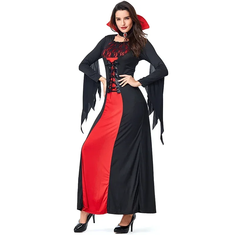 Halloween Women Vampire Costume Gothic Hen Party Cosplay Countess Fancy Dress For Adult Women image 4