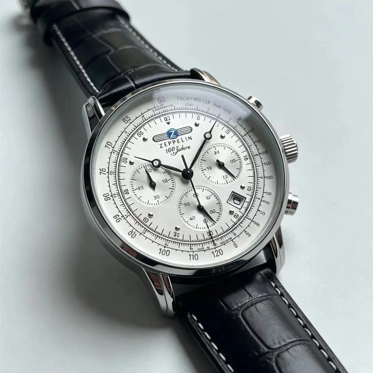 Classic Zeppelin Watch Three-Eye Second Hand Multifunctional Chronograph Business Casual Automatic Calendar Men's Wristwatch