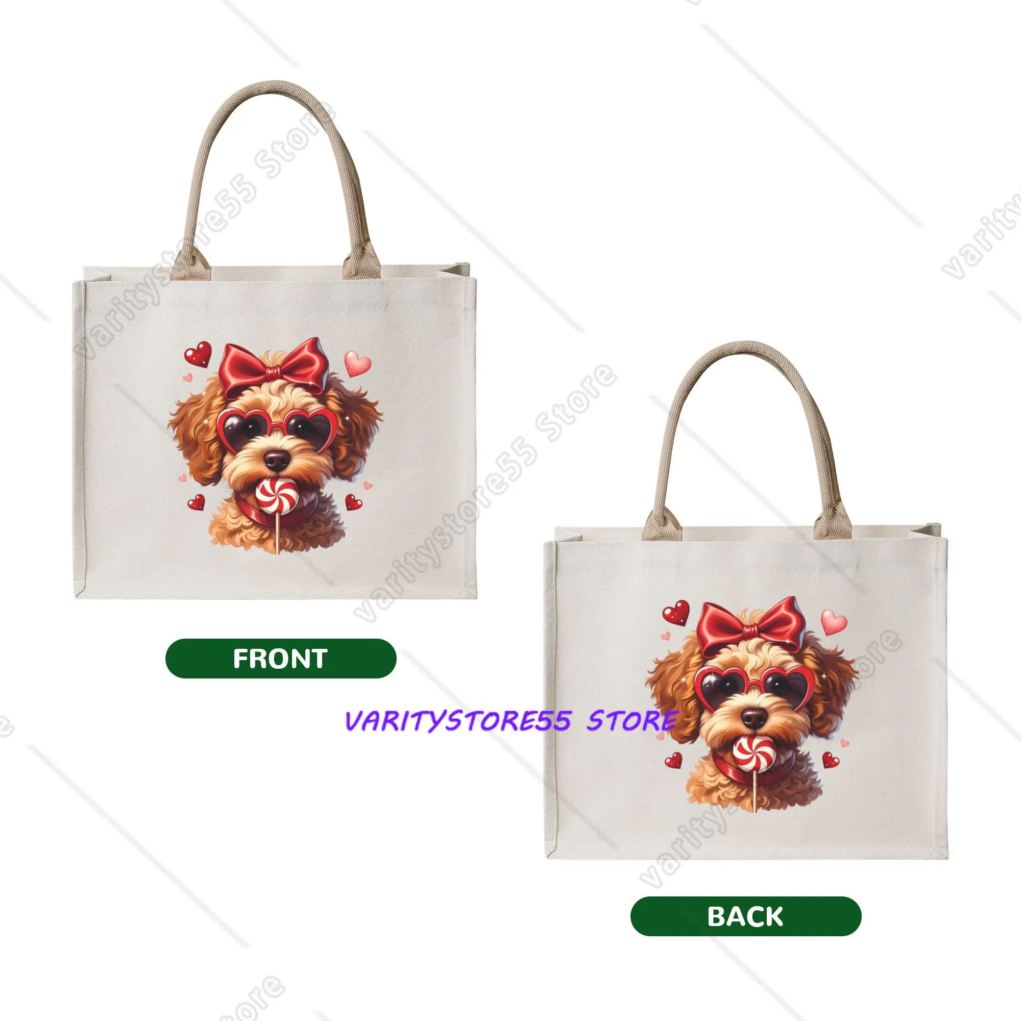Poodle Graphic  Grocery Shopping Bag Cute Shopper Tote Shoulder Bag Big Capacity Portable Pudel Dog Lover  Handbag