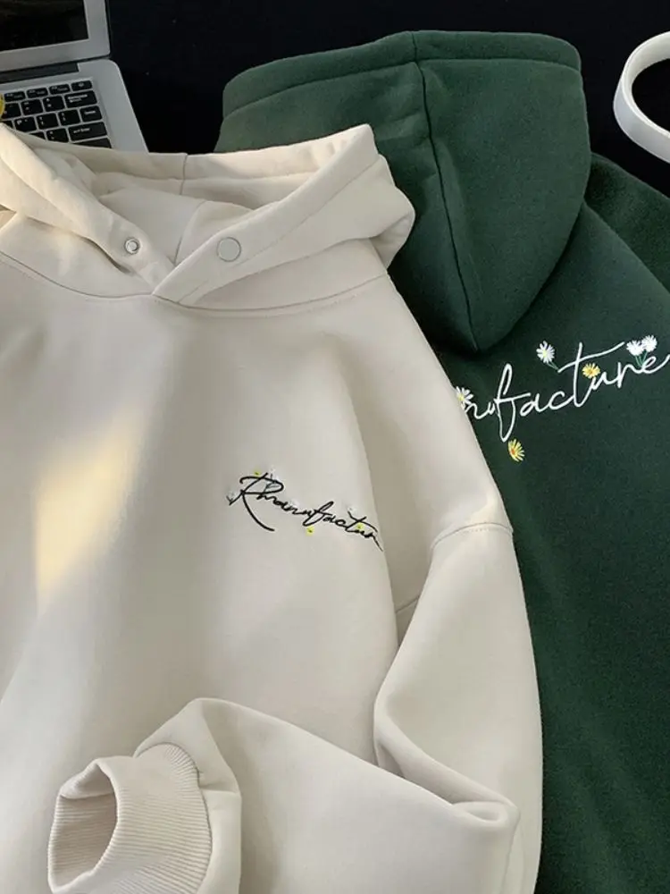 

Новая мужская толстовка 2024 года с вышивкой букв, свободная повседневная куртка, молодежная модная плотная износостойкая верхняя одежда для осени и весны