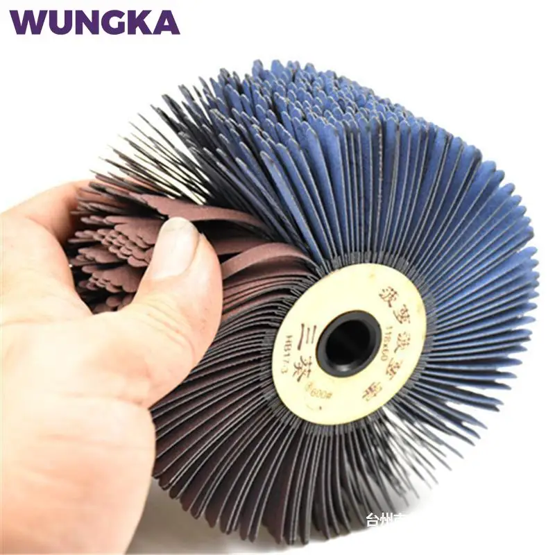 118x60/30mm 120-600 Grit Abrasives Wire Drum Wood Burnishing Polishing Wheel Brush Cloth Sanding Grinding Groove Mop Buffing Pad