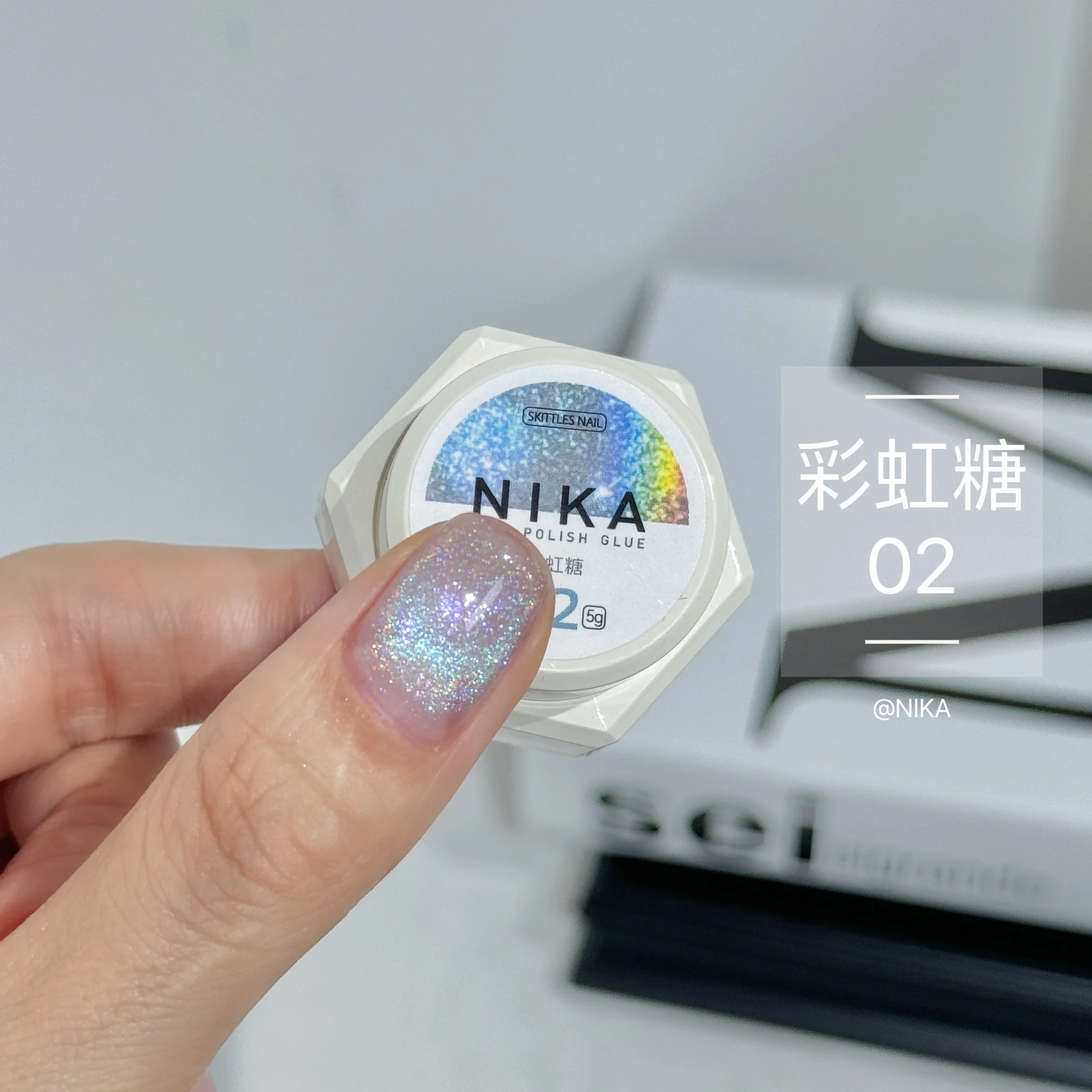 NIKA Rainbow Cat Eye Gel Nails Polish 5ml Canning Semi Permanent Soak Off Nail Gel Colorful Laser Magnetic Gel For Nail Salon
