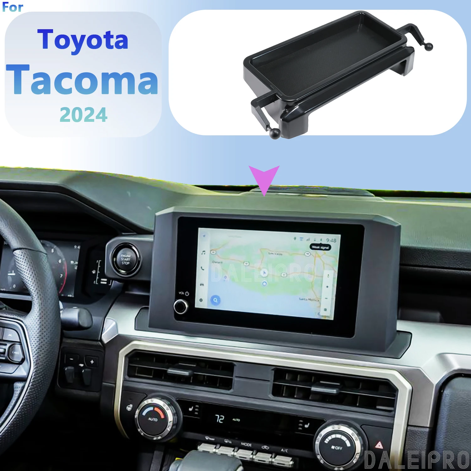For Toyota Tacoma 2024 SR5 Special Dual Car Phone Holder Base Multifunctional Storage Box Car Screen Fixed Organizer Accessories