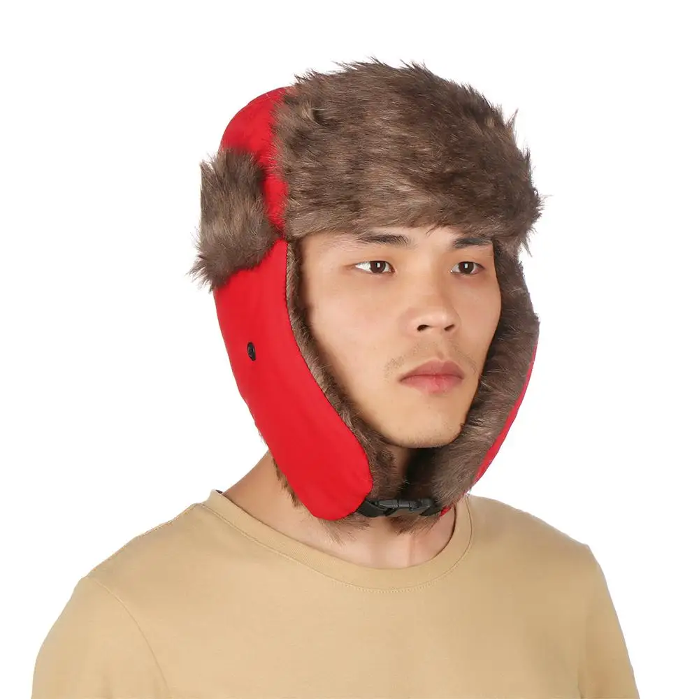 Topi bulu hangat musim dingin Rusia Ushanka topi Ski musim dingin