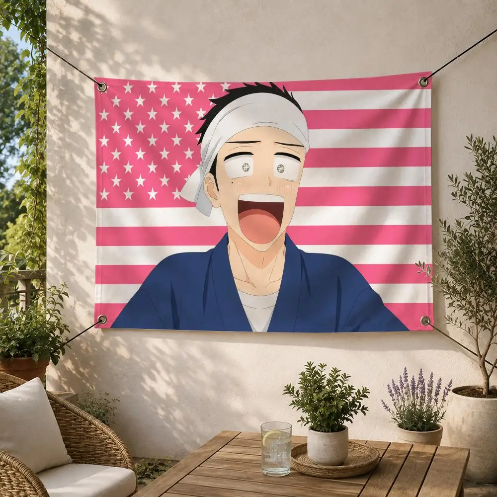 Romance Anime W-Wakana Gojo Flags Decorative Flag Banner for Outdoor Garden Yard Camping Party Home Wall Hanging Decor