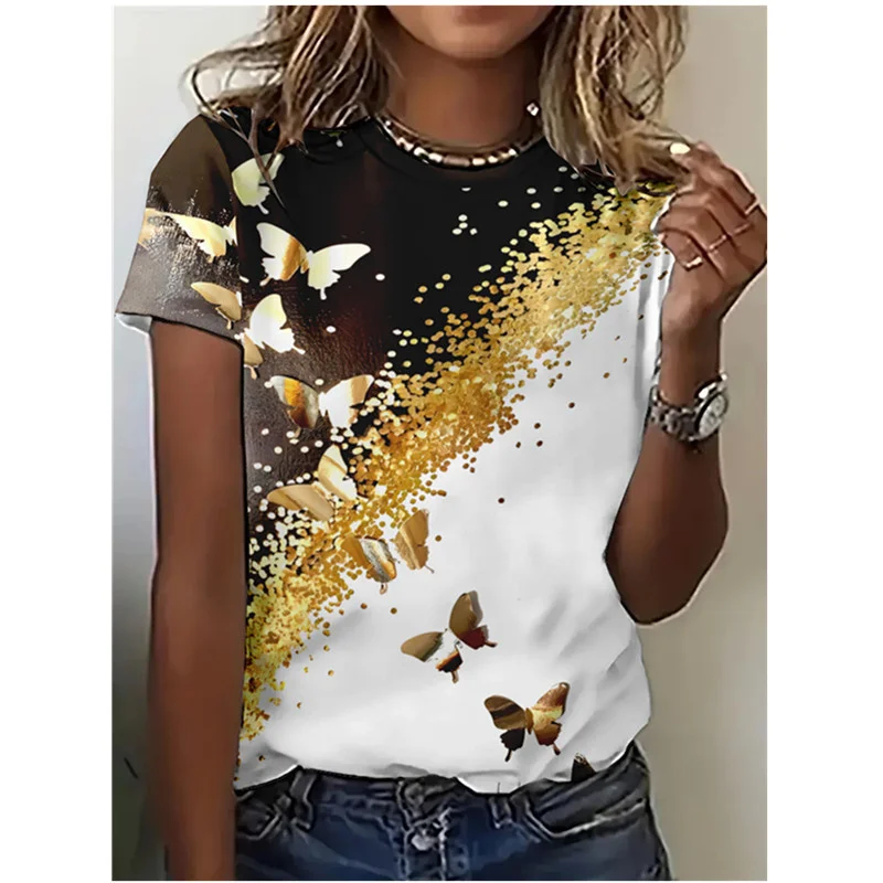 Футболка женская летняя с круглым вырезом и коротким рукавом