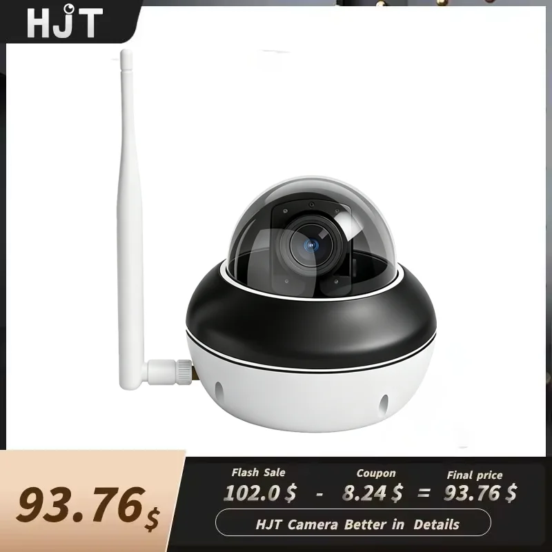 HJT 8MP 4K IP Camera Outdoor 5MP PTZ 5X Optical Zoom Dome CCTV Onvif H.265 Dome WIFI Human Detection Security Camera