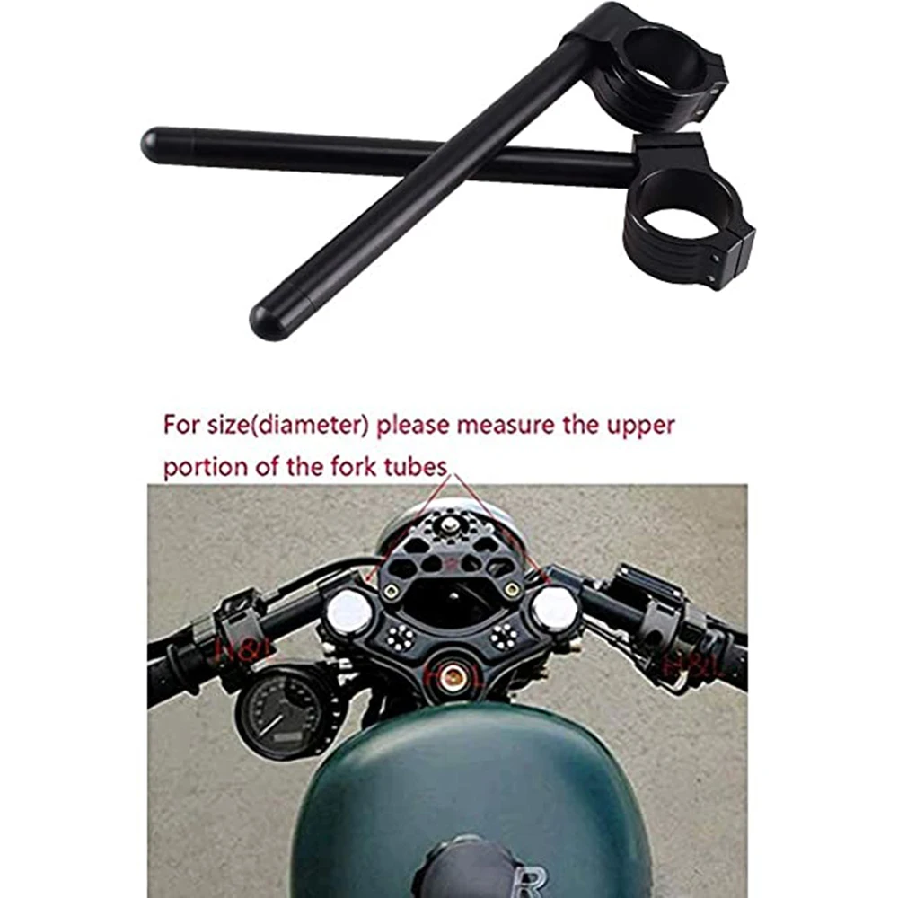 Unniversal Motorcycle Clip-On Fork Handlebars Black Silver 32mm 33mm 35mm 36mm 37mm 39mm 41mm 43mm 45mm 48mm 50mm