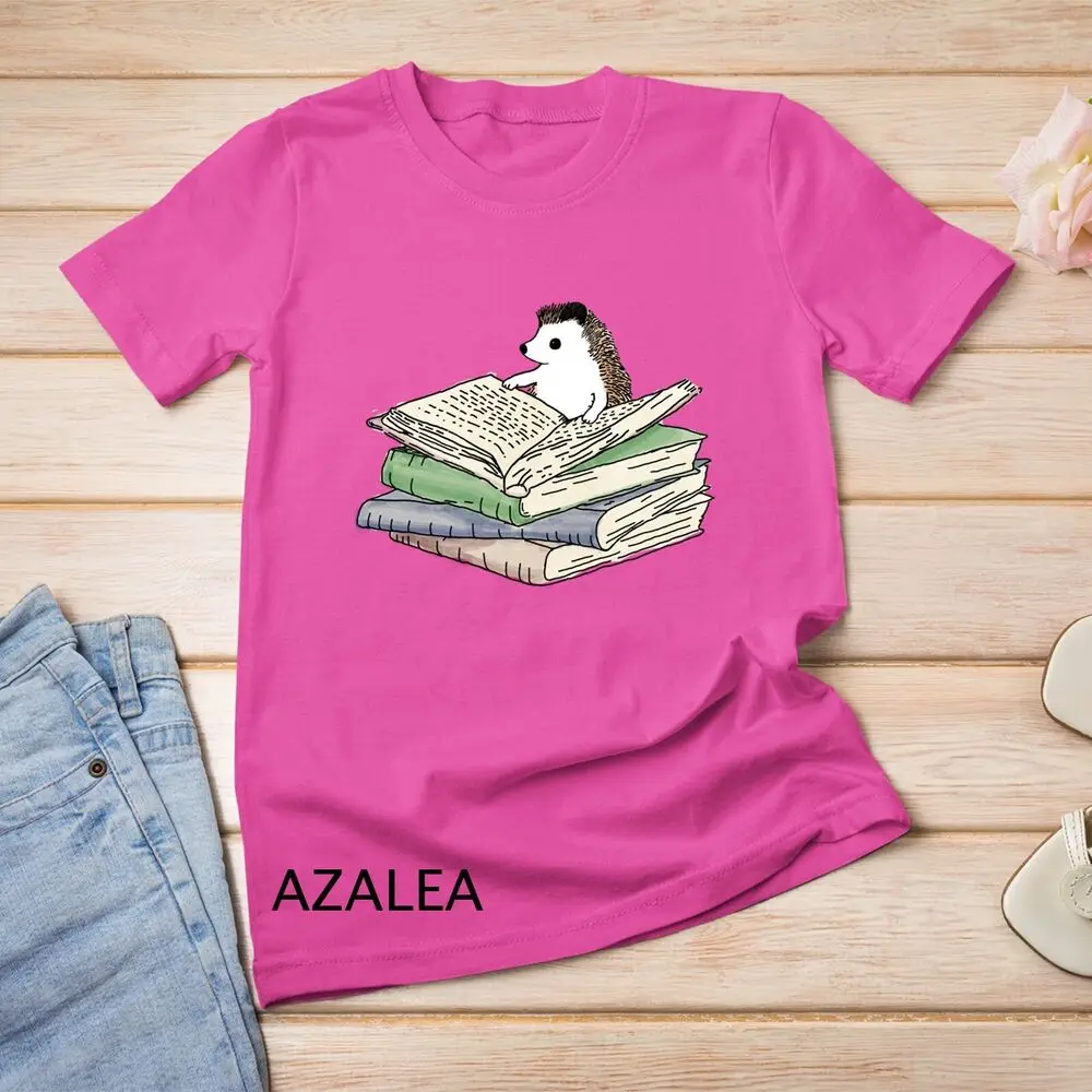 Studious Hedgehog On A Stack of Books Hand Drawn Original Unisex T-shirt