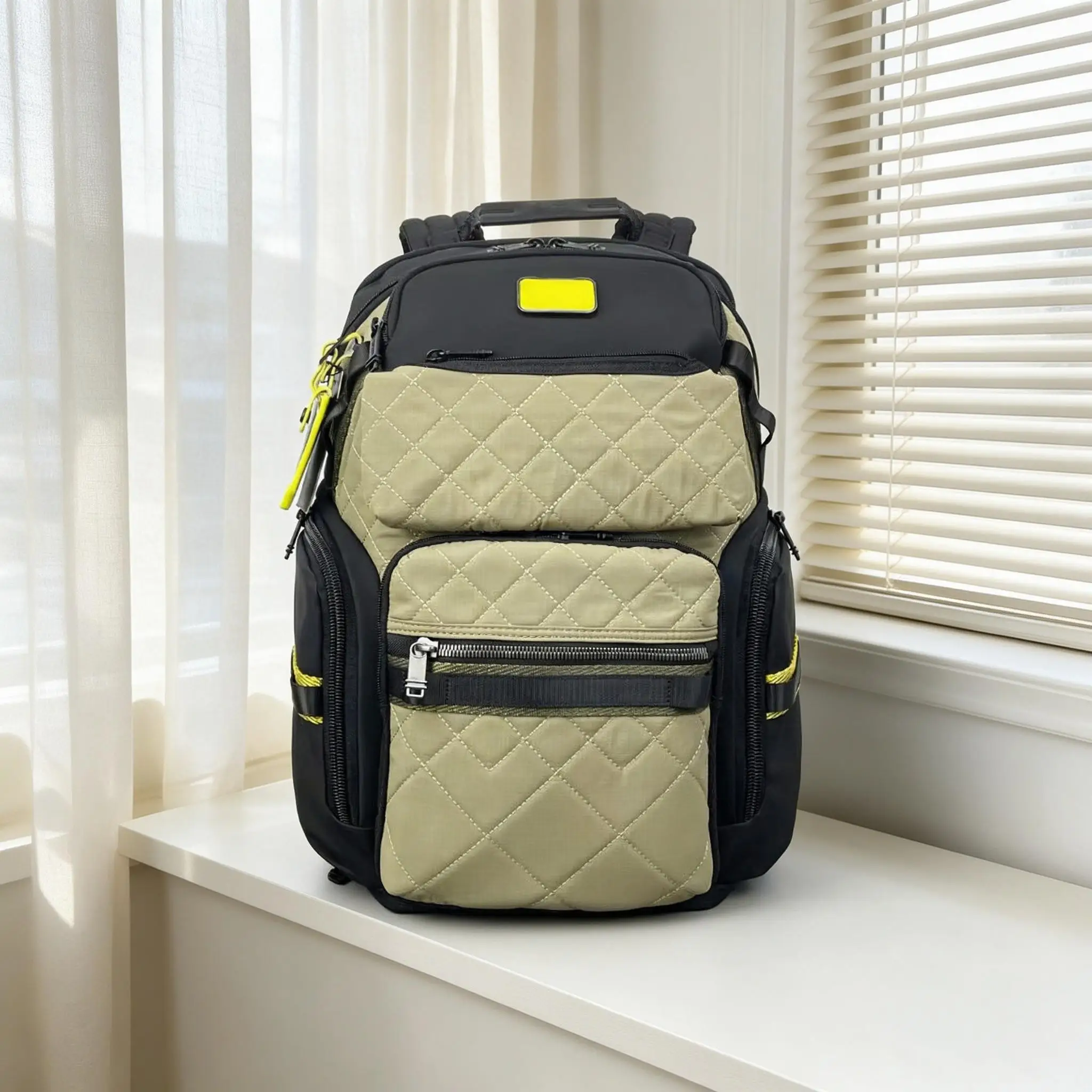 Large Capacity Men Nylon Backpack Stylish Casual Laptop Bag Multi Pockets Travel Computer Backpack