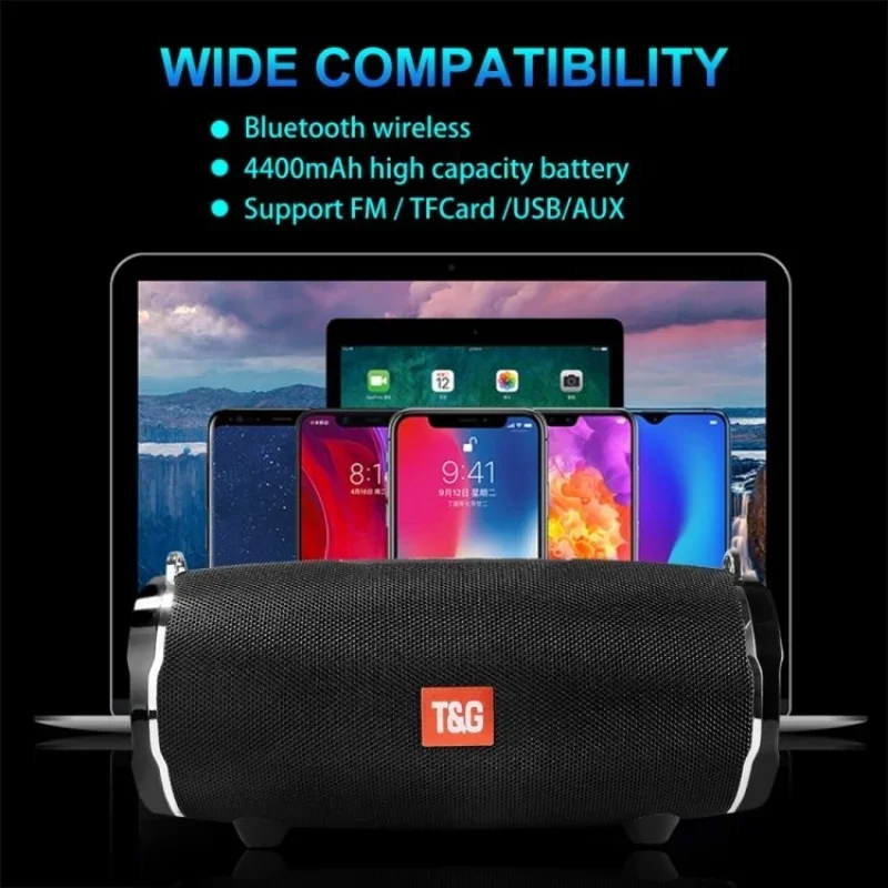 TG187 Portable 50W Big Waterproof Column Subwoofer Power Bluetooth Speaker Boom Box Music Center for phone Computer Speakers FM