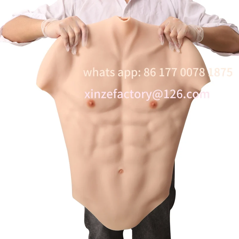 Customizable Soft Silicone Muscle Suit Cosplay Anime Muscle Suit Strong Abdominal Artificial Simulation Chest Muscles Belly Six