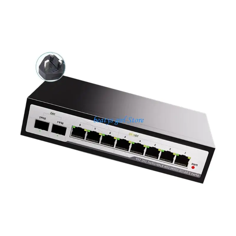 

C7AB Scalable 8 Port Gigabit Switcher 2x10G SFP+ Slots Metal Enclosure Auto Negotiation Support