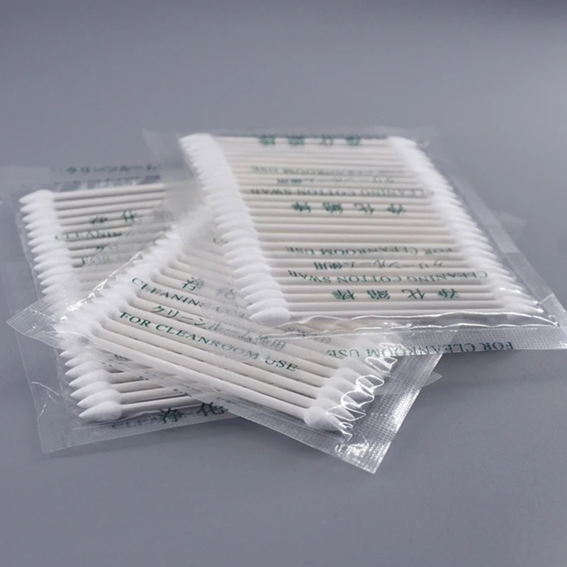 50/100pcs ฝุ่นฟรีทําความสะอาด Swab ผ้าฝ้ายหูฟังพอร์ตชาร์จอุปกรณ์เสริม