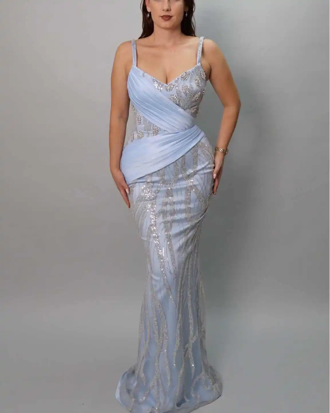 Elegant Prom Gown Strapless Evening Dress Sequins Party Prom Dresses Sleeveless Bridal Gowns Robes De Mariée Size Customized