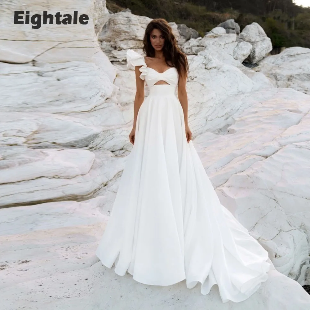 

Eightale Sexy Beach Wedding Dress for Women Boho Backless Custom Made Bridal Gowns White Ivory vestidos de novia