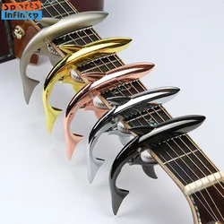 Metal Shark Acoustic Guitar Capo Clip Plastic Clamp with Changing Strings Tools Wood Classic Electric Guitar Ukulele Universal