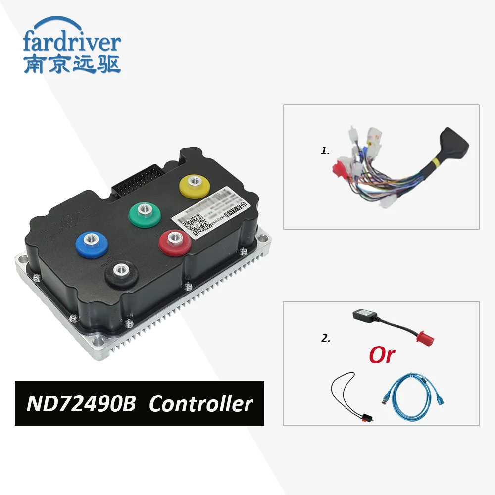 Nanjing Fardriver Controller ND72490B 72V 490A DC Sine Wave Electric Scooter Bluetooth Debugging Programming Motor Controller