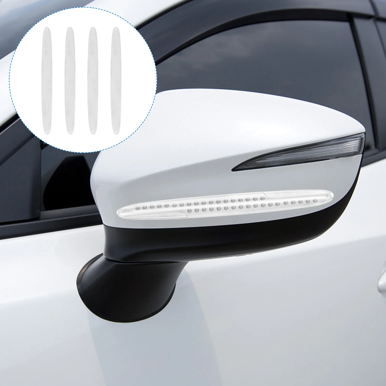 4Pcs Car Door Anti-Collision Strips Transparent Silicone Stickers Auto Protector Anti-Scratch Buffer Guard Safety Trim