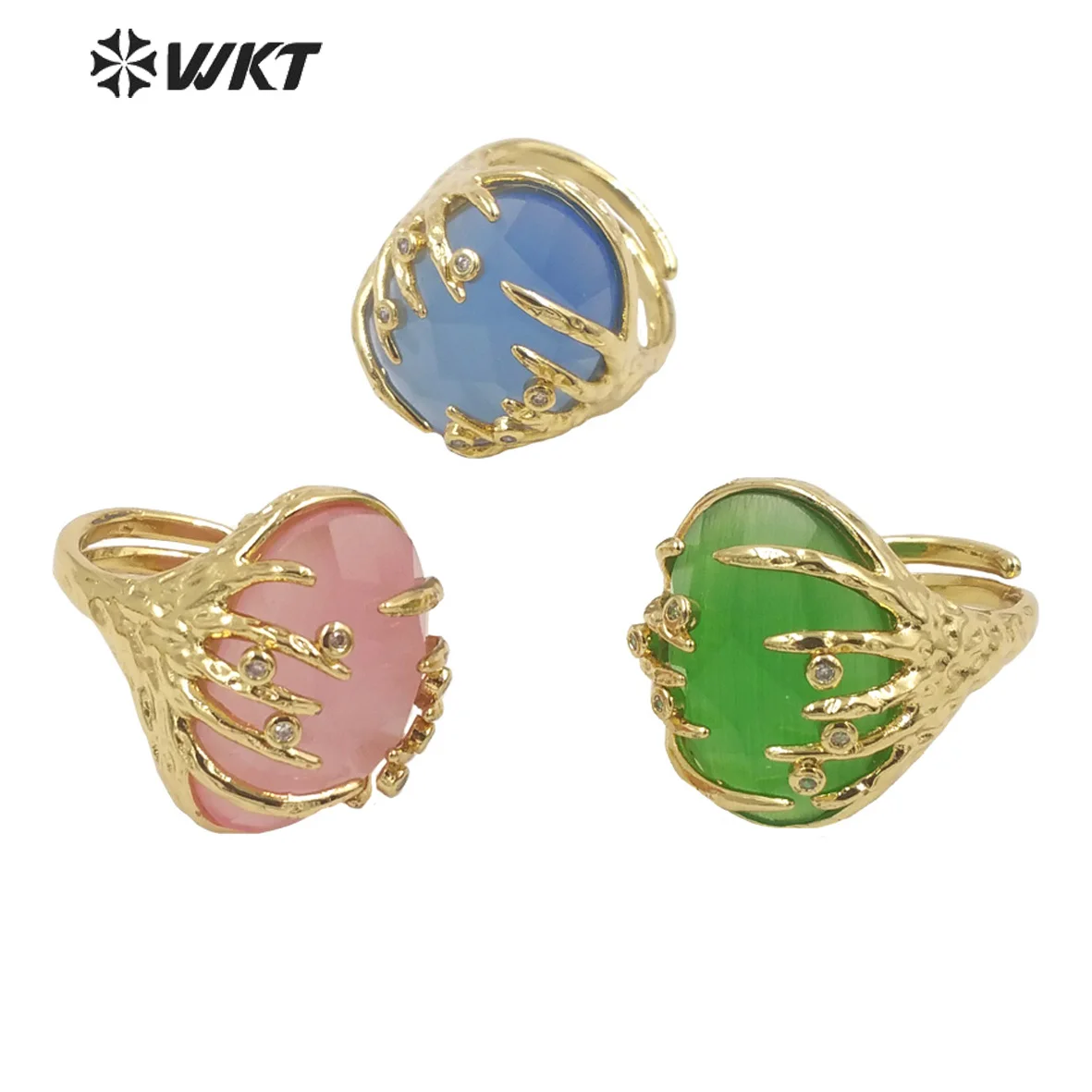 

WT-R453 WKT 2023 Trendy style natural gemstone Simple design shapes for women party ring women wedding party accessory jewelry