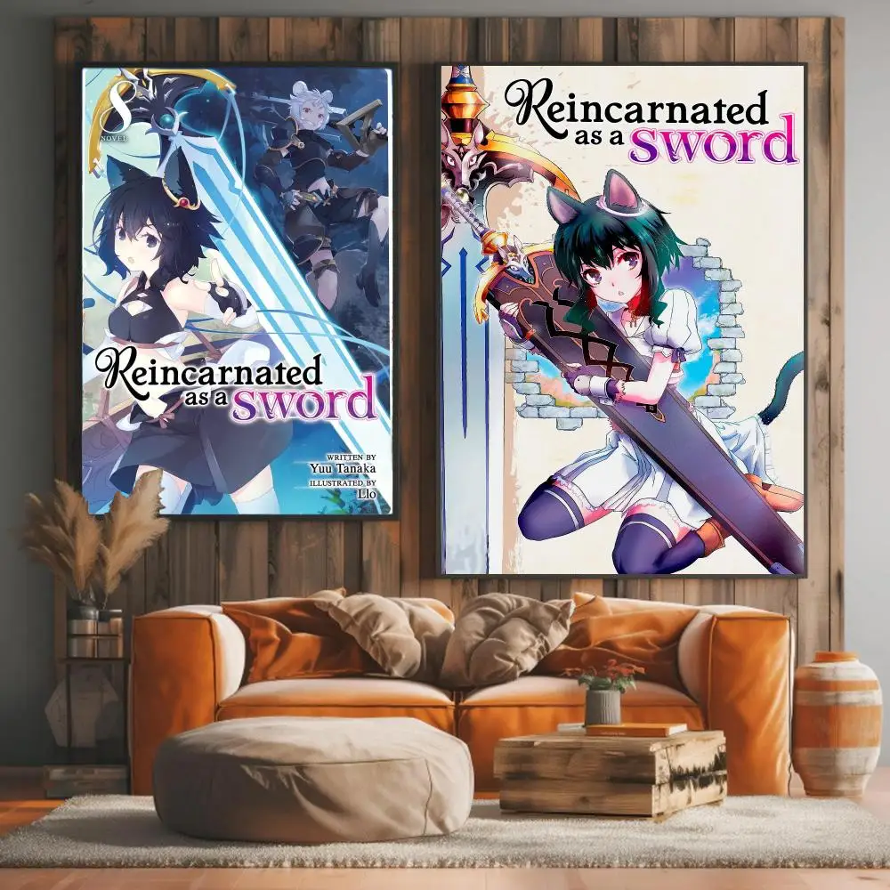 anime R-Reincarnated as a Sword-D Painting Calligraphy Artwork for Living Room Bedroom Office Home Decor