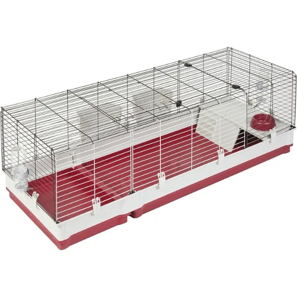 

Midwest Homes for Pets Deluxe Rabbit & Guinea Pig Cage, XX-Large, White & Red