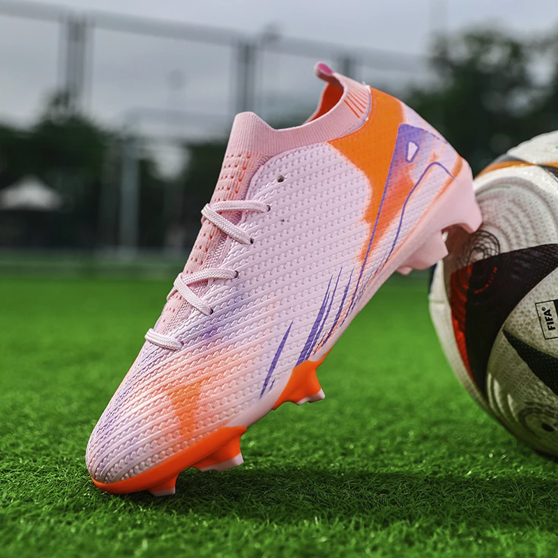 Men's Mid-Top Football Boots Non-Slip Soccer Cleats Futsal Sneakers Indoor FG TF
