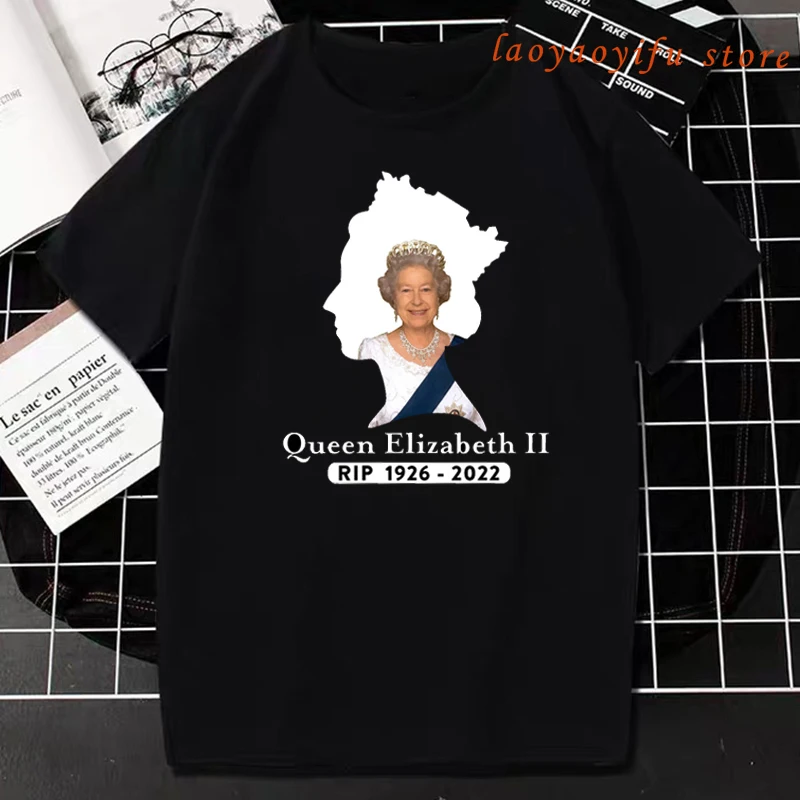 Elizabeth Ii T-shirts for Men Printed Short Sleeve T Shirt Tops Classic Tee Shirt Unisex Commonwealth Queen Clothing Streetwear