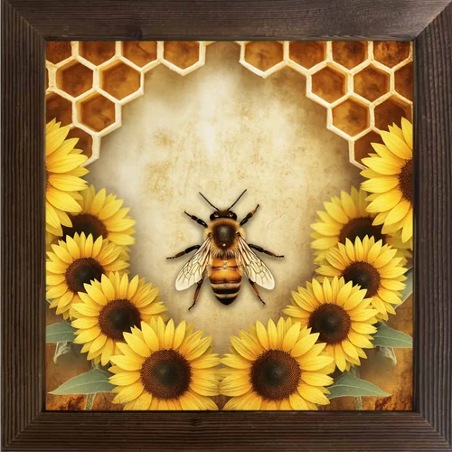 ملصقات ورقية مقاومة للماء مطبوعة على الطراز الأمريكي من Bee لمحلات القهوة والحانات والغرف وأدوات تزيين الجدران