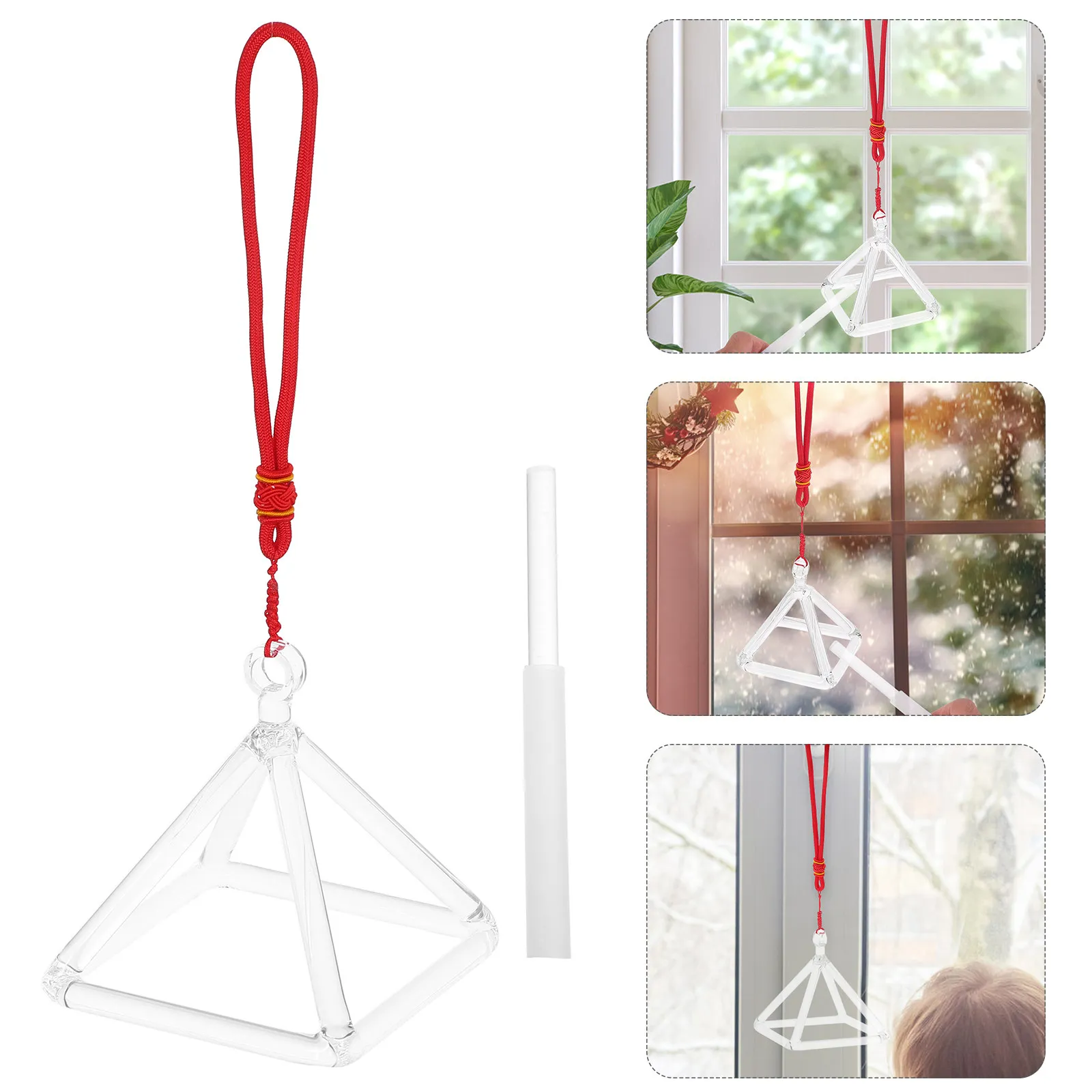 

4 Inch Crystal Singing Pyramid and Bowl Set Sound Therapy Meditation Tool with Mallet for Relaxation Yoga Space Quartz Singing