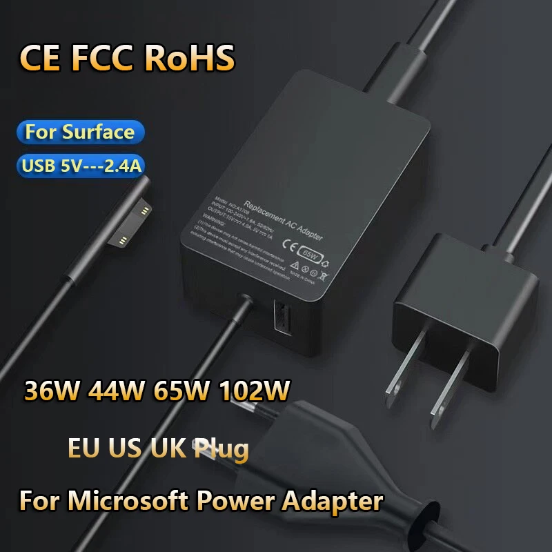 

102W 15V 6.33A Surface Book 2 Charger, for Microsoft Surface Laptop Studio, Surface Laptop 3 4 5, Windows Surface Pro/Go X/9/8/7