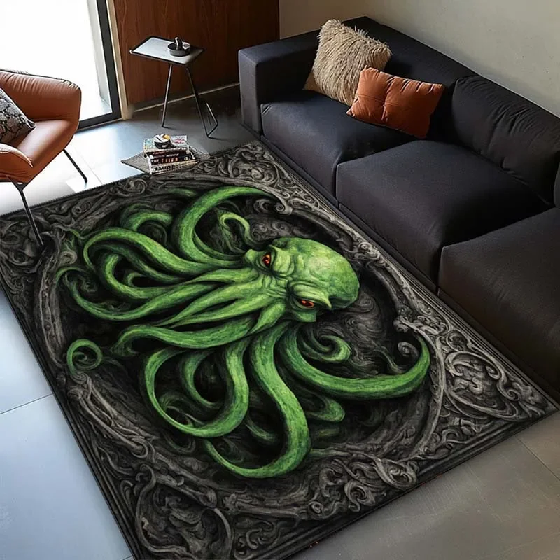 Mystical Cthulhu Rug for Gothic Interiors | Tentacle Monster Carpet with Dark Fantasy Design | Unique Horror Themed Decor