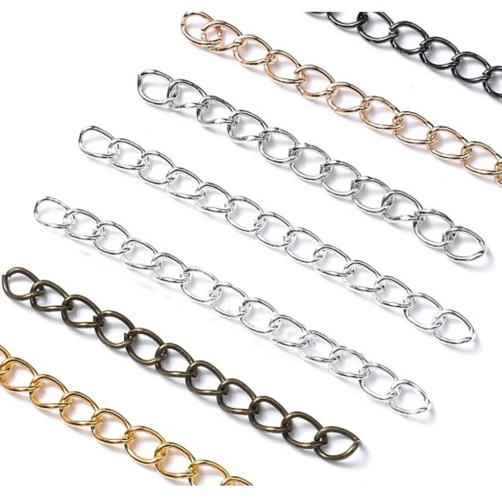 100pcs/lot 50mm 70mm Necklace Extension Chain Bulk Bracelet Extended Chains Tail Extender For DIY Jewelry Making Findings image 3