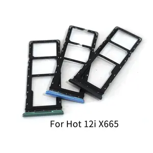 Bilashmart Infinix Hot 12i X665 SIM Card Tray Slot Holder Adapter Socket Repair Parts