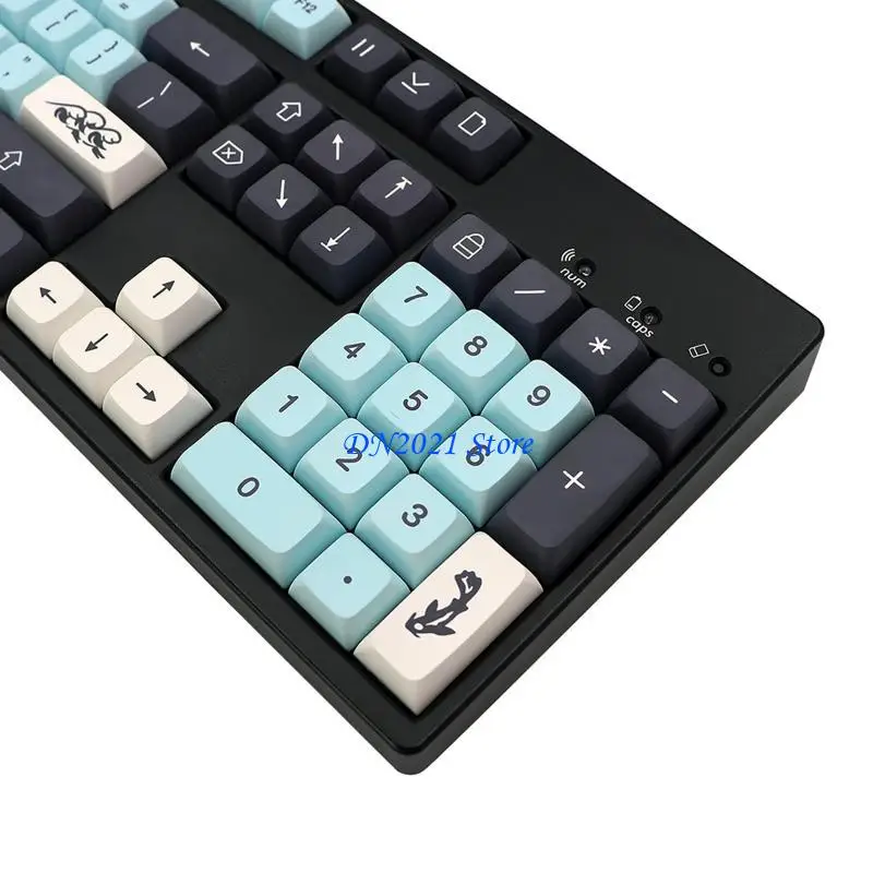 F3KE 132 Pcs Mizu XDA Keycaps Dye Subbed Keycap Set for  MX Mechanical Keyboard