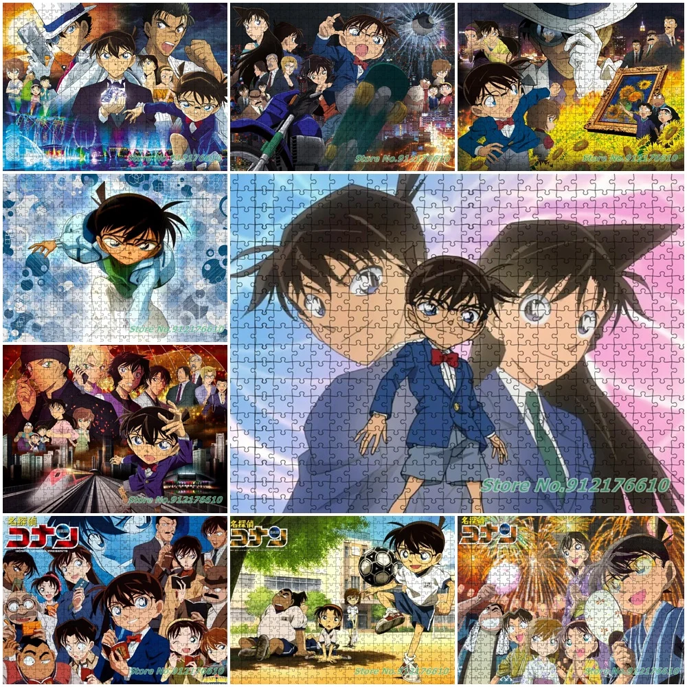 Japanese Anime 500 Pieces Jigsaw Puzzles Detective Conan Diy Large Puzzle Paper Creative Decompress Educational Toys Kids Gifts